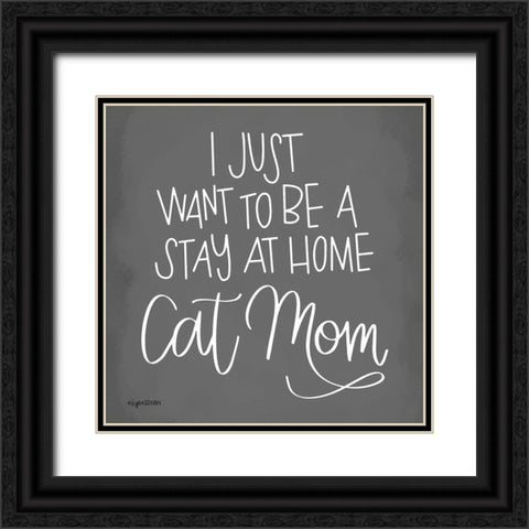 Cat Mom Black Ornate Wood Framed Art Print with Double Matting by Brown, Kyra