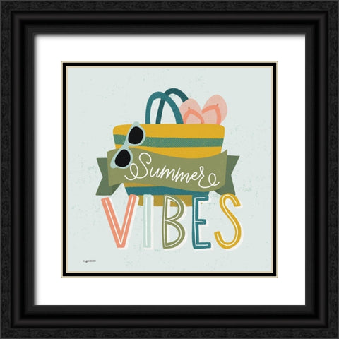 Summer Vibes Black Ornate Wood Framed Art Print with Double Matting by Brown, Kyra