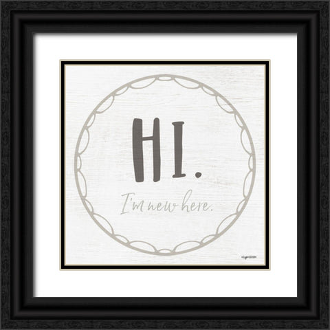 Hi. Black Ornate Wood Framed Art Print with Double Matting by Brown, Kyra