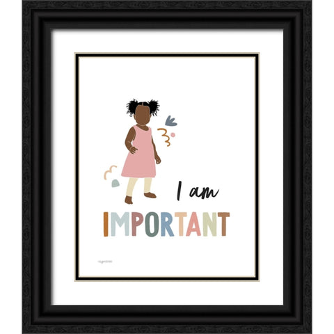 I am Important Black Ornate Wood Framed Art Print with Double Matting by Brown, Kyra