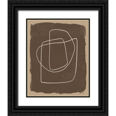 Brown Abstract Black Ornate Wood Framed Art Print with Double Matting by Brown, Kyra