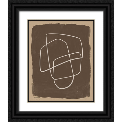 Brown Abstract II Black Ornate Wood Framed Art Print with Double Matting by Brown, Kyra