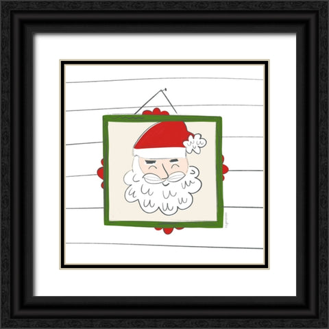 Santa Claus Black Ornate Wood Framed Art Print with Double Matting by Brown, Kyra
