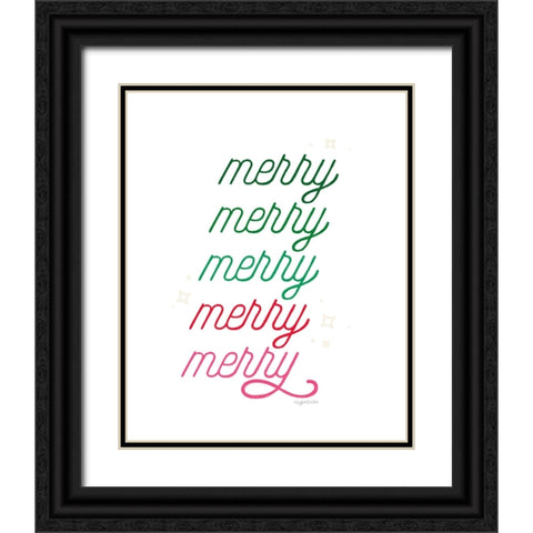 Merry Black Ornate Wood Framed Art Print with Double Matting by Brown, Kyra
