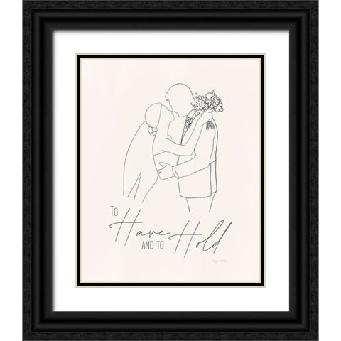 Bride and Groom Black Ornate Wood Framed Art Print with Double Matting by Brown, Kyra