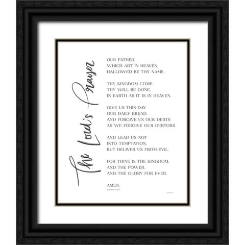Lords Prayer Black Ornate Wood Framed Art Print with Double Matting by Brown, Kyra