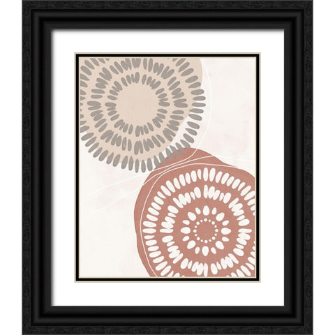 Boho Circles II Black Ornate Wood Framed Art Print with Double Matting by Blue, Nina