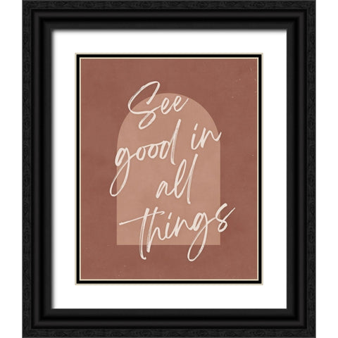 See Good Black Ornate Wood Framed Art Print with Double Matting by Blue, Nina