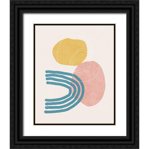 Colorful Shapes IV Black Ornate Wood Framed Art Print with Double Matting by Blue, Nina