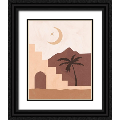 Boho Landscape I Black Ornate Wood Framed Art Print with Double Matting by Blue, Nina