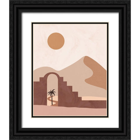 Boho Landscape II Black Ornate Wood Framed Art Print with Double Matting by Blue, Nina