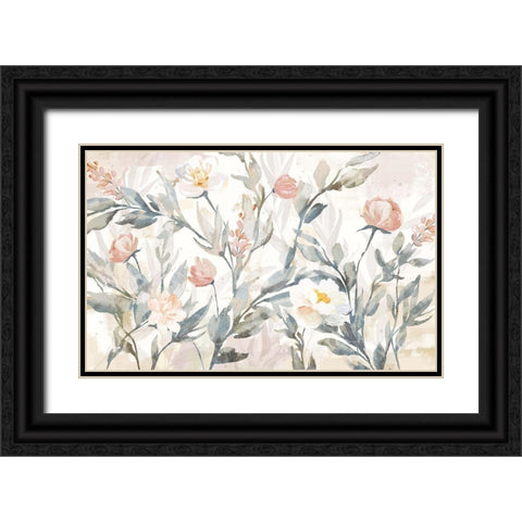 Farmhouse Floral Black Ornate Wood Framed Art Print with Double Matting by Blue, Nina