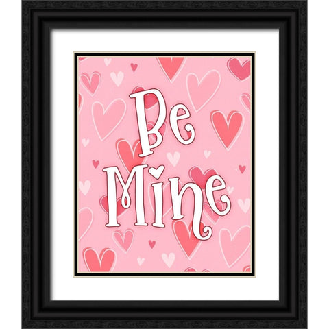 Be Mine Black Ornate Wood Framed Art Print with Double Matting by Blue, Nina