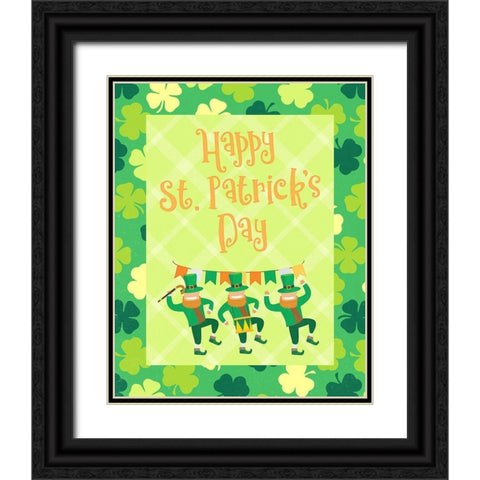 St. Patricks Day Parade Black Ornate Wood Framed Art Print with Double Matting by Blue, Nina
