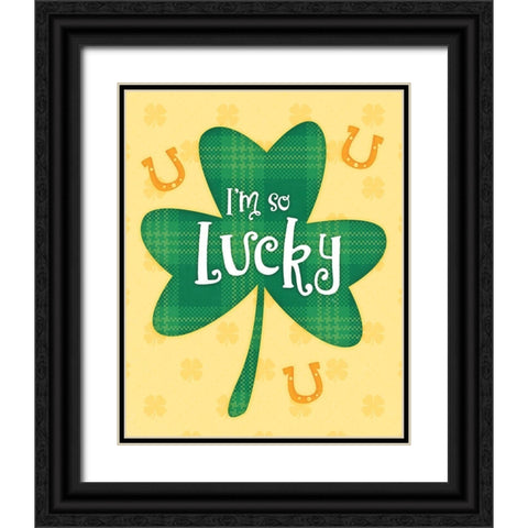 So Lucky Black Ornate Wood Framed Art Print with Double Matting by Blue, Nina