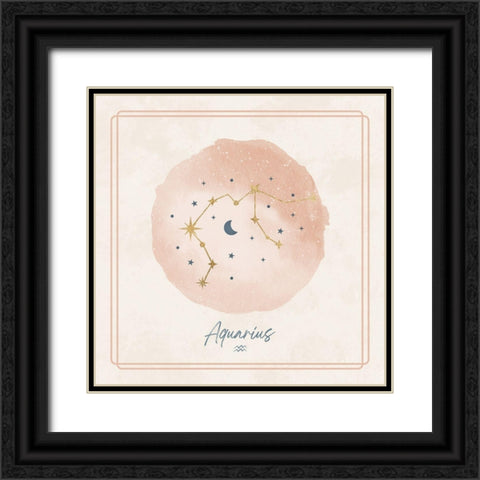 Aquarius Black Ornate Wood Framed Art Print with Double Matting by Blue, Nina