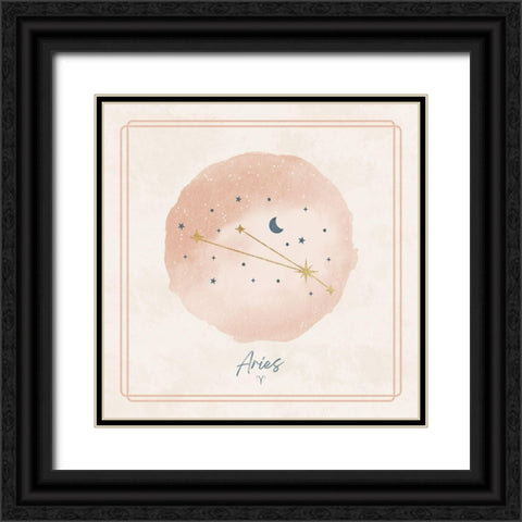 Aries Black Ornate Wood Framed Art Print with Double Matting by Blue, Nina