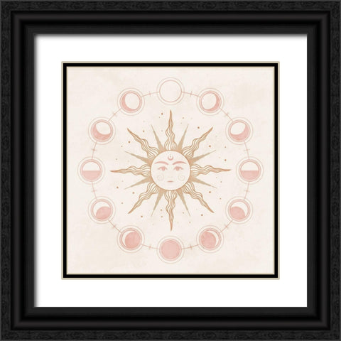 Boho Sun Black Ornate Wood Framed Art Print with Double Matting by Blue, Nina
