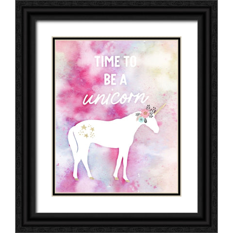 Time to be a Unicorn Black Ornate Wood Framed Art Print with Double Matting by Blue, Nina