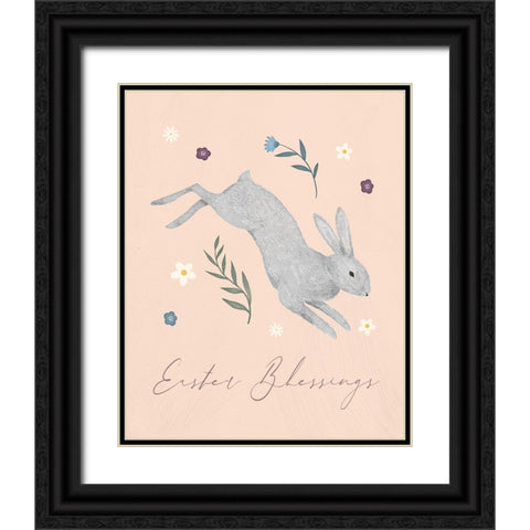 Easter Blessings Black Ornate Wood Framed Art Print with Double Matting by Blue, Nina