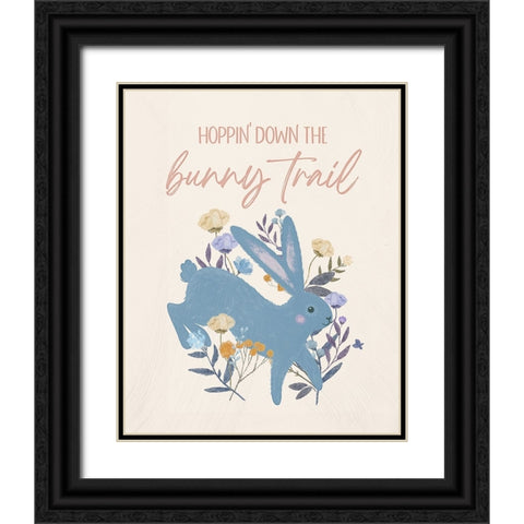 Bunny Trail Black Ornate Wood Framed Art Print with Double Matting by Blue, Nina