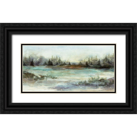 River View II Black Ornate Wood Framed Art Print with Double Matting by Blue, Nina