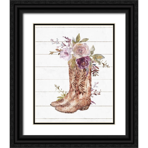 Boots Black Ornate Wood Framed Art Print with Double Matting by Blue, Nina