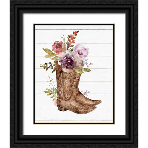 Boots II Black Ornate Wood Framed Art Print with Double Matting by Blue, Nina