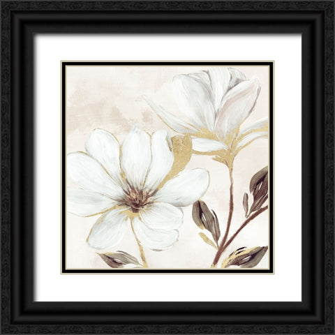 Elegant Magnolia Black Ornate Wood Framed Art Print with Double Matting by Blue, Nina