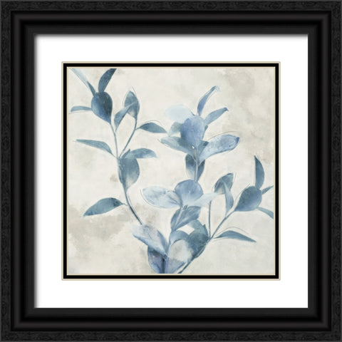 Blue Botanicals Black Ornate Wood Framed Art Print with Double Matting by Blue, Nina