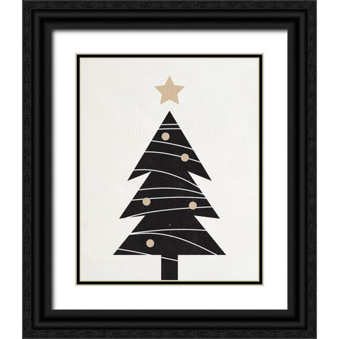 Modern Christmas Tree I Black Ornate Wood Framed Art Print with Double Matting by Blue, Nina