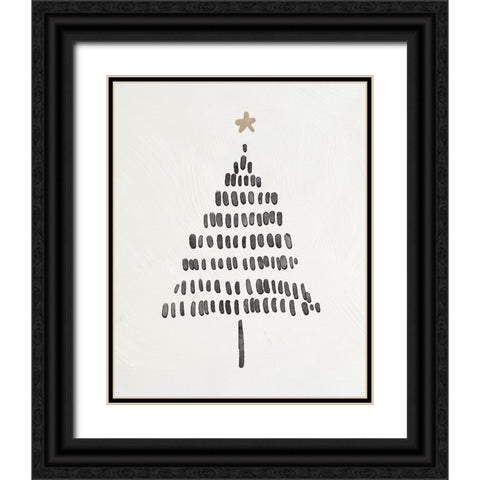 Modern Christmas Tree II Black Ornate Wood Framed Art Print with Double Matting by Blue, Nina
