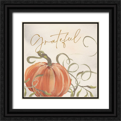 Grateful Pumpkins Black Ornate Wood Framed Art Print with Double Matting by Blue, Nina