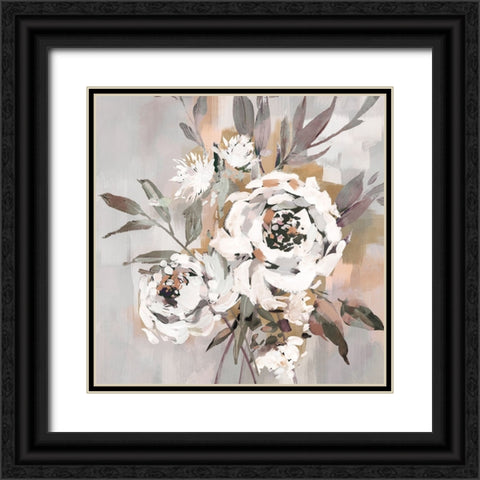 Antique Rose II Black Ornate Wood Framed Art Print with Double Matting by Blue, Nina