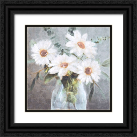 Daisy Bouquet II Black Ornate Wood Framed Art Print with Double Matting by Blue, Nina