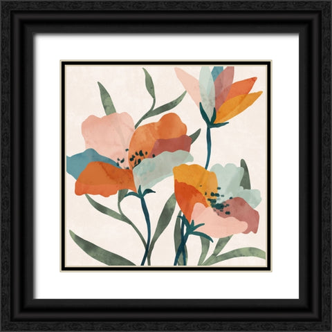 Summer Bouquet Black Ornate Wood Framed Art Print with Double Matting by Blue, Nina