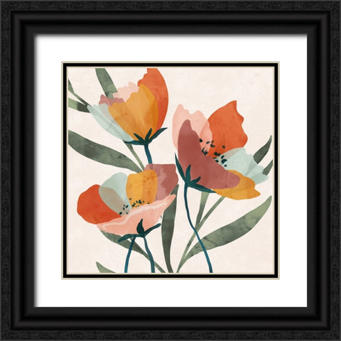 Summer Bouquet II Black Ornate Wood Framed Art Print with Double Matting by Blue, Nina