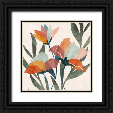Summer Bouquet III Black Ornate Wood Framed Art Print with Double Matting by Blue, Nina