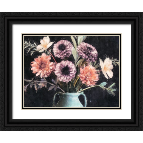 Harvest Floral Black Ornate Wood Framed Art Print with Double Matting by Blue, Nina
