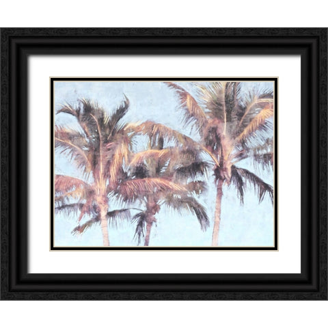 Fun Palms II Black Ornate Wood Framed Art Print with Double Matting by Blue, Nina