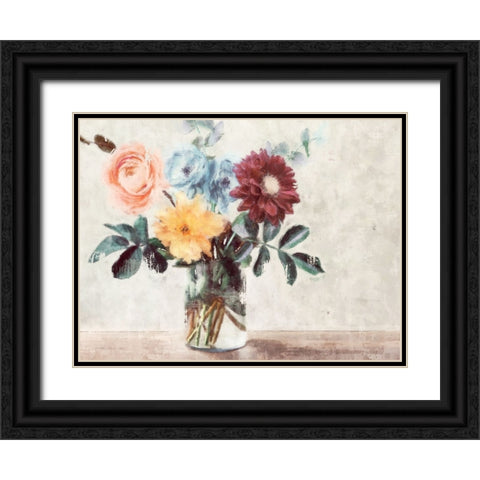 Summer Bouquet Black Ornate Wood Framed Art Print with Double Matting by Blue, Nina