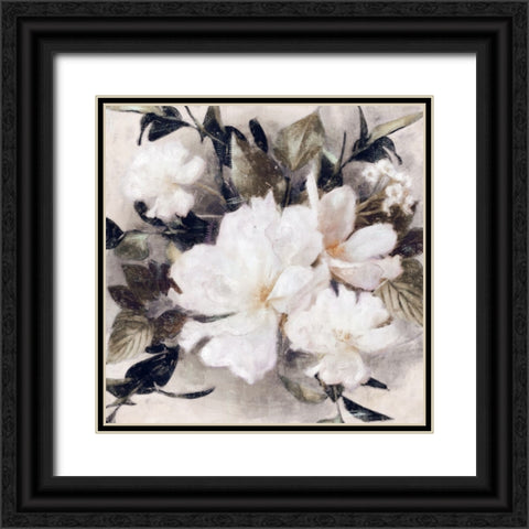 Whisper Blooms Black Ornate Wood Framed Art Print with Double Matting by Blue, Nina