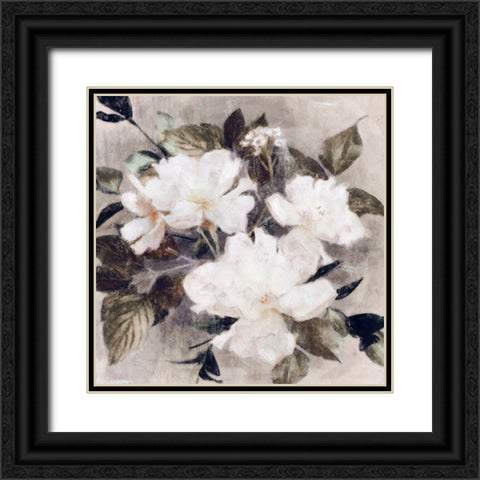 Whisper Blooms II Black Ornate Wood Framed Art Print with Double Matting by Blue, Nina