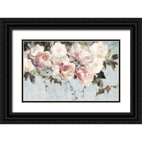 Hanging Country Blooms Black Ornate Wood Framed Art Print with Double Matting by Blue, Nina