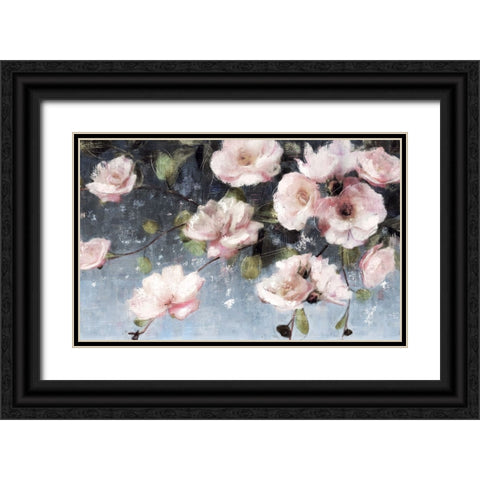 Twilight Blooms Black Ornate Wood Framed Art Print with Double Matting by Blue, Nina