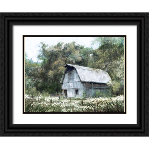 Farmhouse Barn Black Ornate Wood Framed Art Print with Double Matting by Blue, Nina