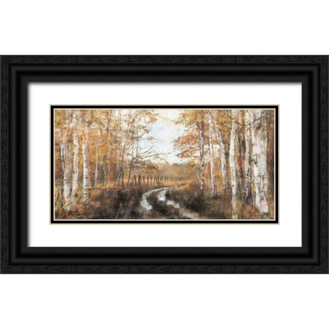 Rusted Hearth Birch Trees II Black Ornate Wood Framed Art Print with Double Matting by Blue, Nina
