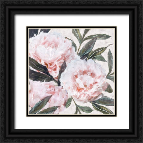 Bountiful Peonies III Black Ornate Wood Framed Art Print with Double Matting by Blue, Nina