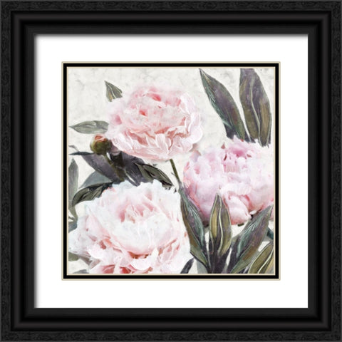Bountiful Peonies IV Black Ornate Wood Framed Art Print with Double Matting by Blue, Nina