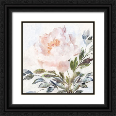 Peony Melody Black Ornate Wood Framed Art Print with Double Matting by Blue, Nina